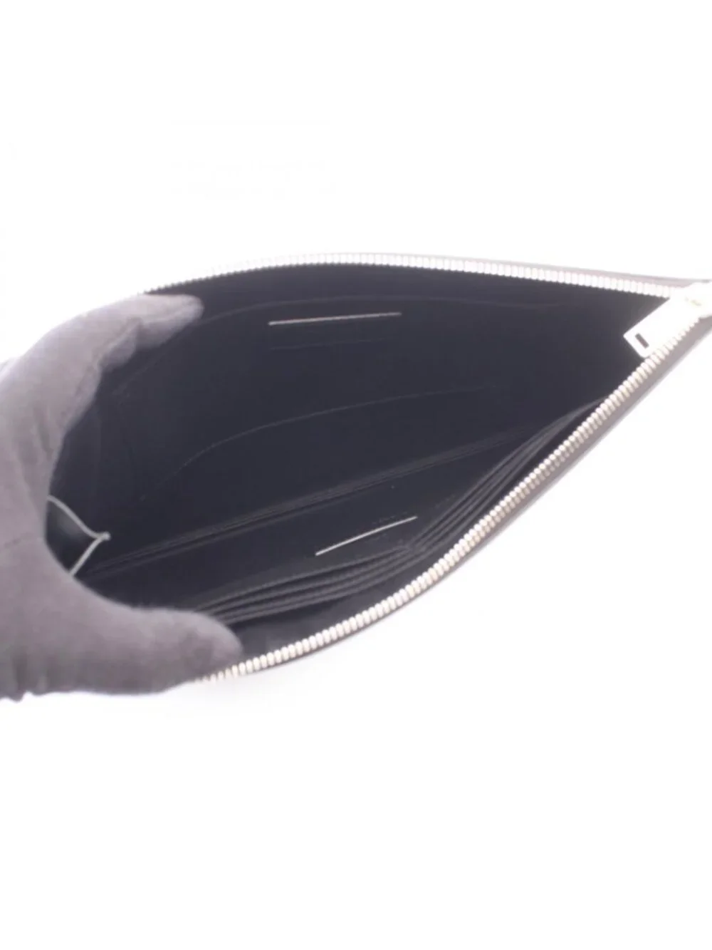 Saint Laurent Paris Clutch Zip Tablet Holder Black Leather
